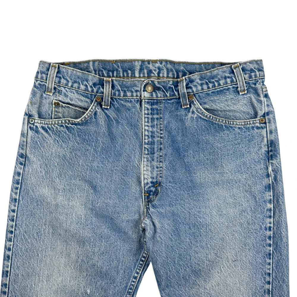Vtg Levi's 505 Orange Tab Jeans Men 36x27.5 Straight Leg Light Wash Denim USA